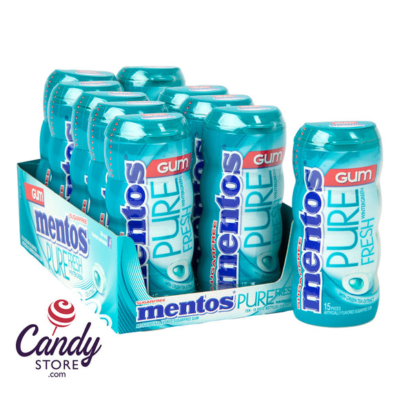 Mentos Pure Fresh Wintergreen Gum - 10ct Pocket Bottles
