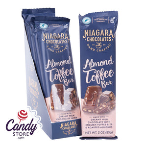Milk Chocolate Almonds Toffee Niagara Choocolates Bars - 8ct