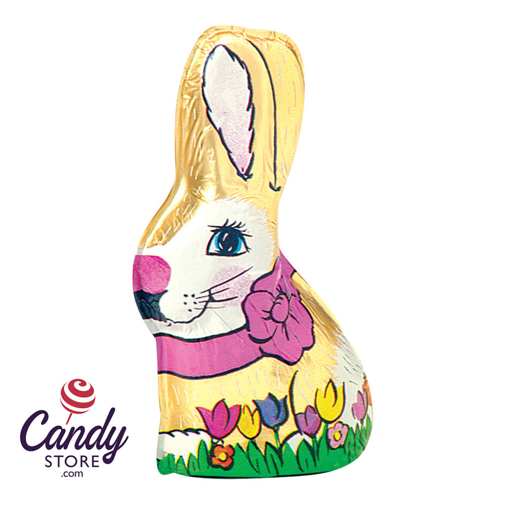 Milk Chocolate Foiled Semi Sold Rabbit Madelaine 48ct - CandyStore.com