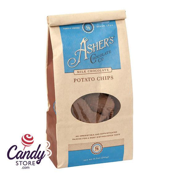 Milk Chocolate Potato Chips by Asher's - 12ct Bags