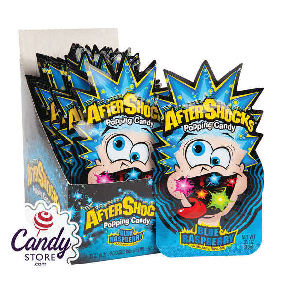 Mini Aftershocks Blue Raspberry Popping Candy - 24ct