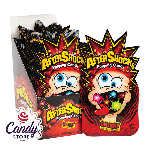 Mini Aftershocks Cherry Popping Candy - 24ct
