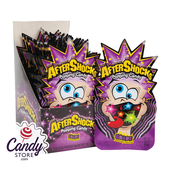 Mini Aftershocks Grape Popping Candy - 24ct