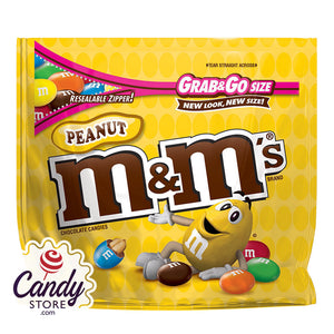 M&M's Peanut Candy Grab & Go Pouches - 12ct