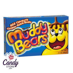 Muddy Bears Chocolate-Covered Gummy Bears Candy - 12ct Theater Boxes