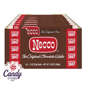 Necco Chocolate Wafers Rolls - 24ct