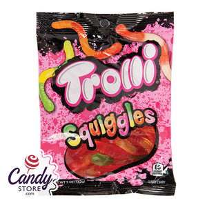 Neon Squiggles Gummi Worms Candy Trolli - 12ct