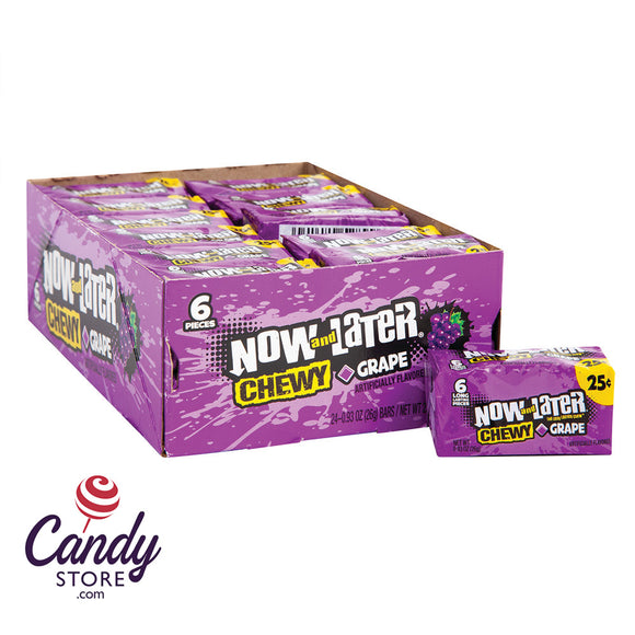 Now & Later Grape Candy - 24ct