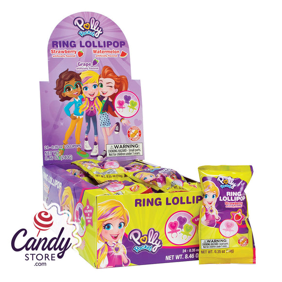Polly Pocket Ring Lollipops Candy - 24ct