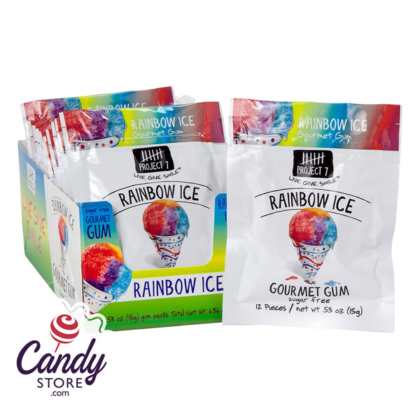 Project 7 Rainbow Ice Sugar Free Gum 12ct - CandyStore.com