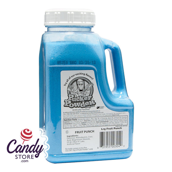 Pucker Powder Sour Blue Fruit Punch Bottle - 1ct