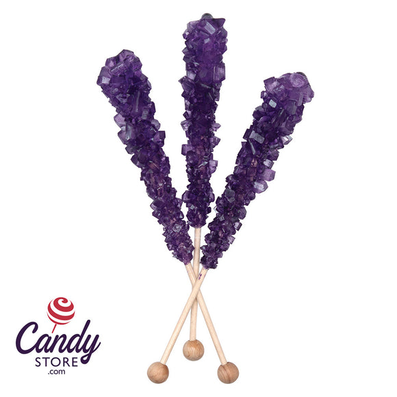 Purple Grape Rock Candy Sticks Unwrapped - 100ct