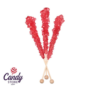 Red Cherry Rock Candy Sticks Unwrapped - 100ct