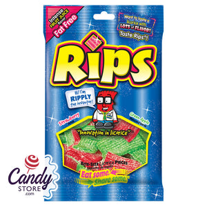 Rips Sour Licorice Bite-Size Candy - 12ct Peg Bags