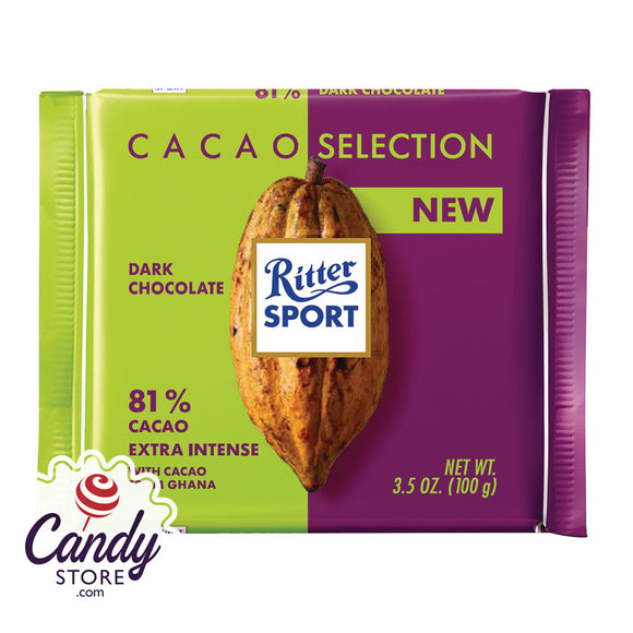 Ritter Sport 81% Cacao Dark Chocolate Extra Intense - 12ct