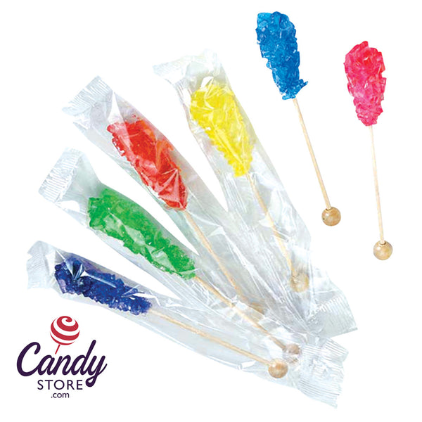 Assorted Colors Rock Candy Crystal Sticks - Assorted Flavors- Candy Envy