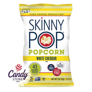 Skinnypop White Cheddar Popcorn 1oz Bags - 12ct CandyStore.com