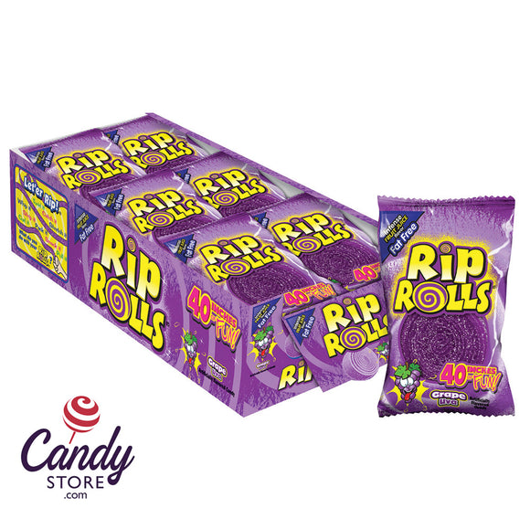Sour Grape Rip Rolls Candy 40-Inches - 24ct