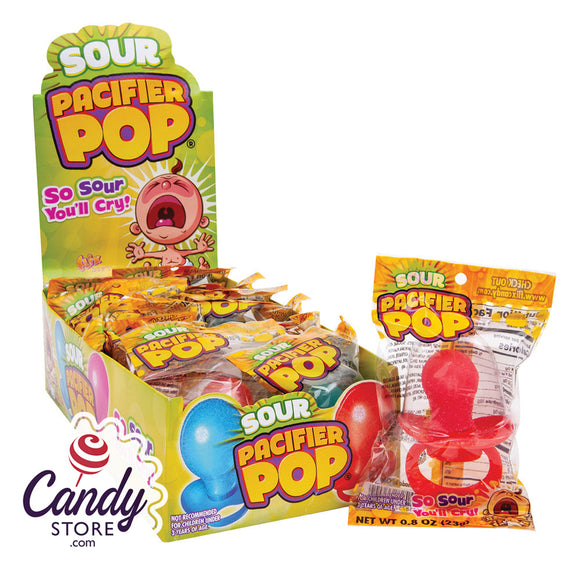 Sour Pacifier Pops Candy - 12ct