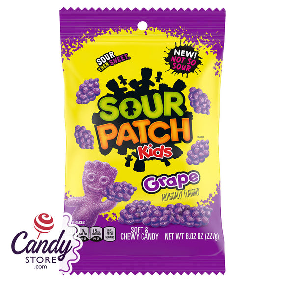 Sour Patch Kids Grape Candy - 12ct Peg Bags