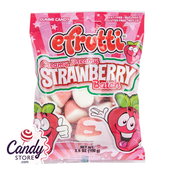 Strawberry Batch Gummi Candy Creamy Dreamy Efrutti - 12ct Peg Bags