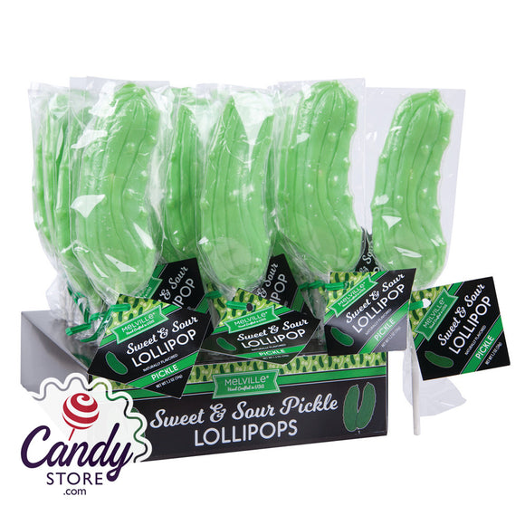 Sweet & Sour Pickle Lollipops Melville - 24ct
