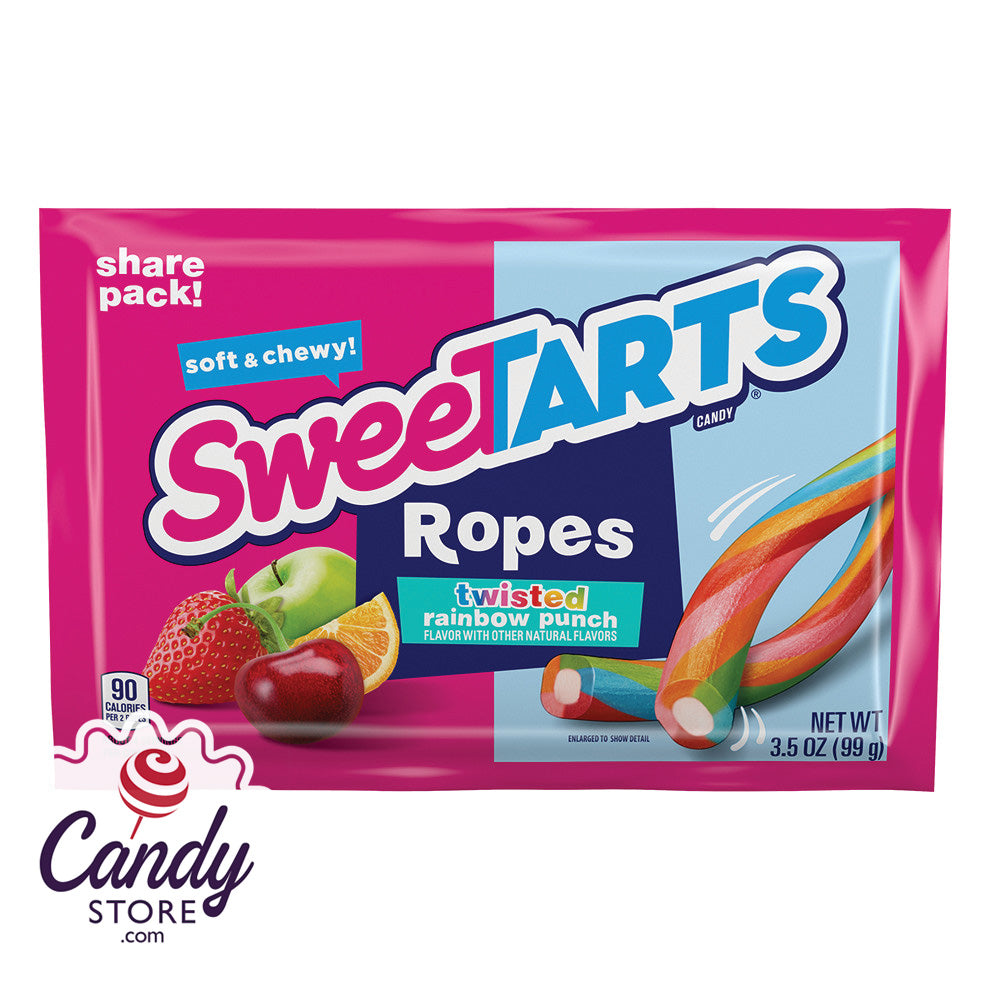 Ruby Ropes Sweets Sweetarts Twisted Ropes Rainbow Punch 12ct Bags - CandyStore.com