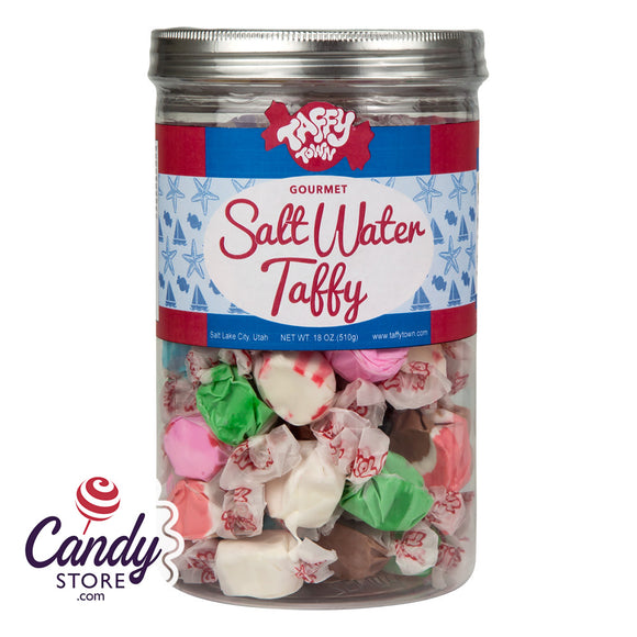 Taffy Town Assorted Salt Water Taffy 18oz Canister - 6ct