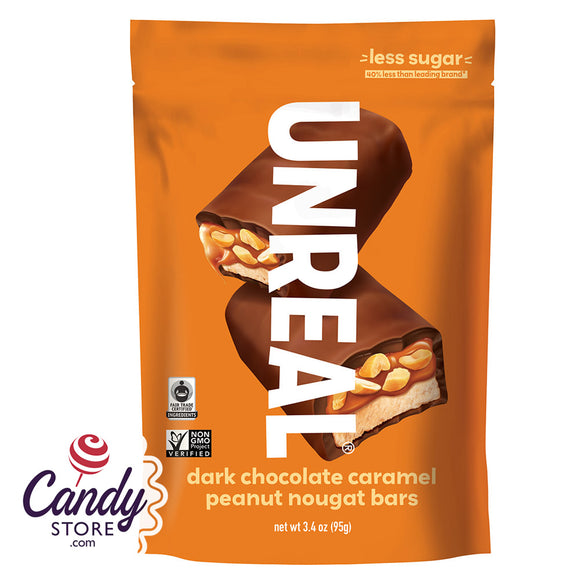 Unreal Dark Chocolate Caramel Peanut Nougat Bars  - 6ct