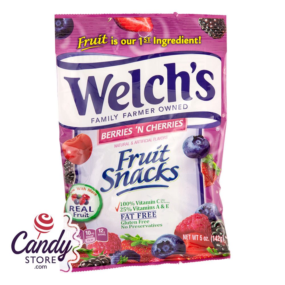 Welch's Berries & Cherries Fruit Snacks 12ct Peg Bags